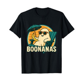 Funny Ghost Banana Boonanas Sunset Beach Summer Summerween T-Shirt
