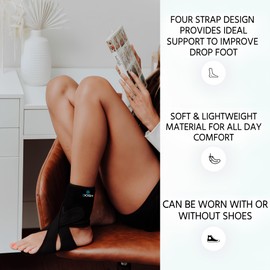DOSH AFO - Faja de pie para pies - Faja de pie para caminar - Faja AFO - Faja de pie caída para caminar - Ortesis de pie de tobillo para caída de pie - Ortesis de caída de pie - Izquierda - Talla única)