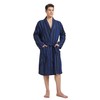 FashGudim Men's Cotton Lightweight Thin Short Dressing Gown Checked Summer