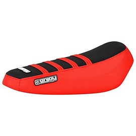 Enjoy Mfg Ribbed Seat Cover - Compatible Fit for Luna Float Sur Ron Sur-Ron Light Bee MX & X E-Bike #348 (Red - Black - Red Ribs)