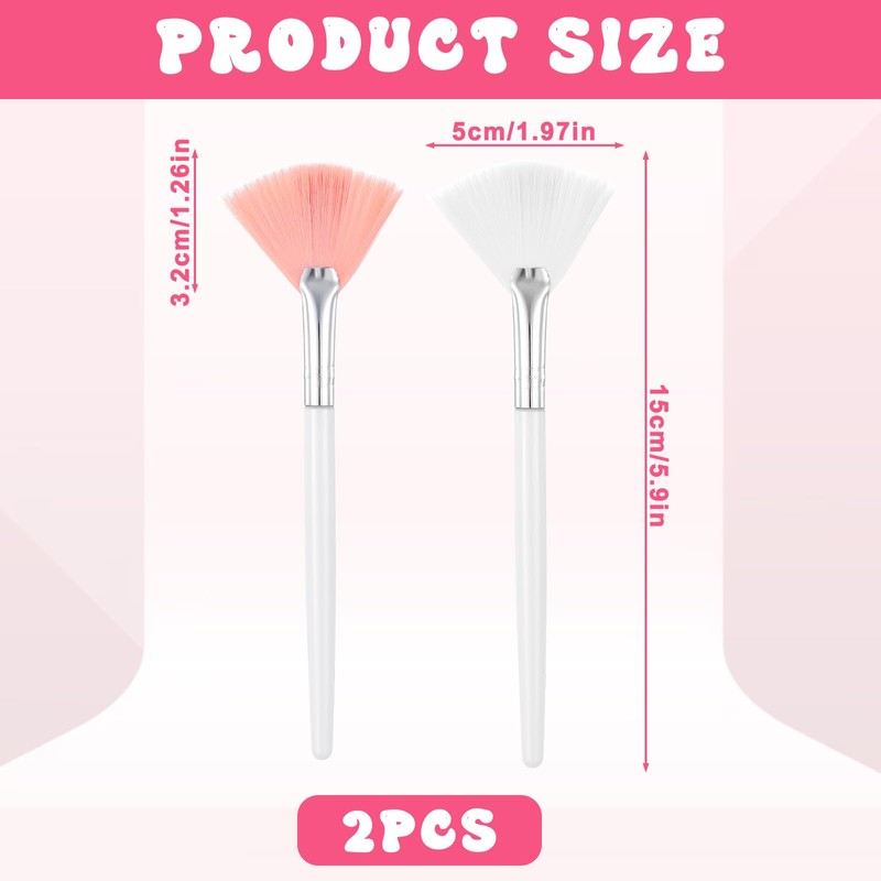 2 Pcs Face Mask Applicator Fan Brushes for Facial Soft