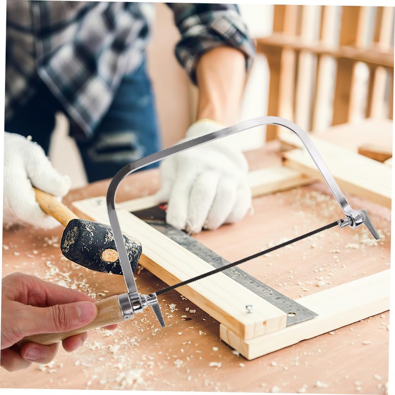 SHINEOFI 1 Set Coping Saw with Wooden Handle Ergonomic Hand