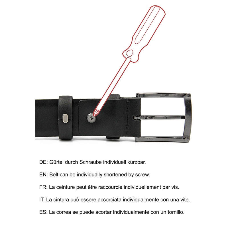 Red Bridge RBC Premium Men's Genuine Leather Belt - black