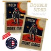 More Mars Burlap House Flag - Pack Armed Forces NASA