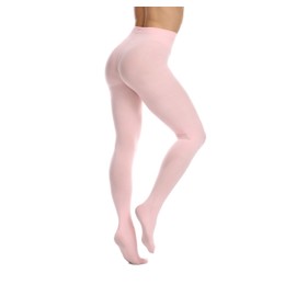 Frola Tights for Women 80 Denier Semi Opaque Solid Color Footed Pantyhose Ladies Tights,Pink,L-XL