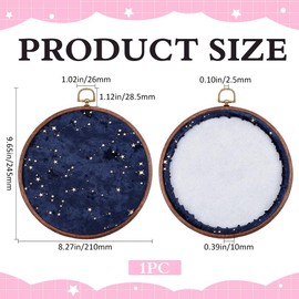 GORGECRAFT Badge Brooch Pennant Display Wall Hanging Vintage Round Polyester Organizer Board Velvet Earrings Necklace Enamel Pin Holder Collection Display Stand Storage Case for Jewelry Marine Blue