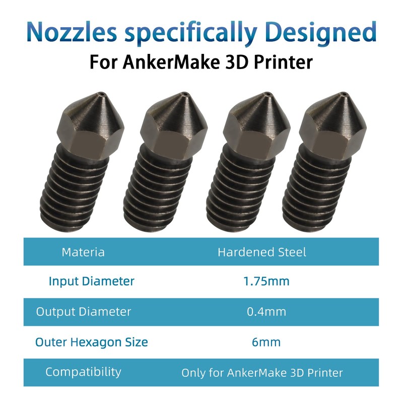 IdeaFormer-IR3 for AnkerMake M5/M5C 4 Nozzles 3D Printer Kit Nozzle