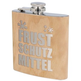 Spruchreif Stainless Steel Hip Flask with Engraving, Wooden Hip Flask, Men's Gifts, Outdoor Gift, Funny Gift for Men and Women, Stag Party, Frustration Protection