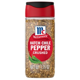 McCormick Hatch Chile Pepper, Crushed, Balanced, Smoky, Sweet Heat, For Salsa, Tacos, Enchiladas, Nachos, Guacamole, Burgers, Scrambled Eggs, and More, 1.25 oz