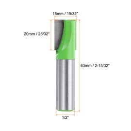 QUARKZMAN Pack of 2 Surface Cleaning Cutters 1/2 Inch Shank Carbide Spoilboard Surface Planer CNC Mortar Cutter for Flattening Wood, 19/32 Inch (15 mm) Diameter 25/32 Inch (20 mm) Depth