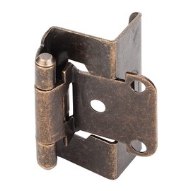 Merriway BH06003 (2 Pcs) Sprung Face Frame Antique Bronze Amerock Style Kitchen Cabinet Hinges, Full Overlay 1.5 mm - Pack of 2 Pieces