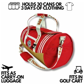 Varsity Cooler San Francisco Travel Party Duffel & Cooler–30 Can Leakproof Insulated Tote Bag, Waterproof Soft compartment for Tailgating, Golf, Beach, Carry-On Luggage, Outdoor Sports