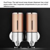 Wall Mount Soap Shower Dispenser Dual Pump 2 Separate Compartments