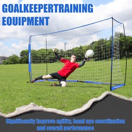 Soccer Goal,Soccer Net,Soccer Goals for Backyard,with Bow Frame,Collapsible Metal Base and Agility Ladder