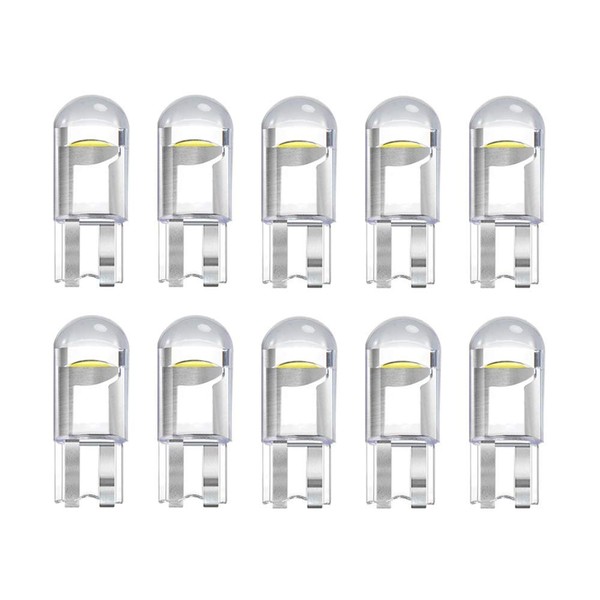 Makergroup 158 LED Bulb W5W 2825 168 192 194 T10 Wedge Light Bulbs 12V Cool White for Car Side Marker Lights Dome Map Door Courtesy License Plate 0.5W 10-Pack