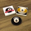 Pool Coasters Set - Luxury Gift Box and 4 Round,