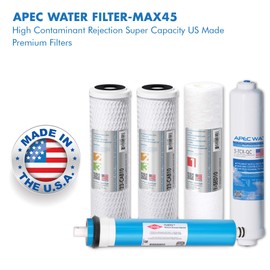 APEC Water Systems FILTER-MAX45 US Made 50 GPD Complete Replacement Set for Ultimate Series Reverse Osmosis Water Filter System Stage 1-5