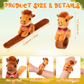 Sumind 15 Pcs Horse Party Favors Stuffed Animal Slap Bracelets for Kids Cute Plush Animal Slap Bracelets Cowboy Cowgirl Valentines Stuffed Toy Bulk for Boys Girls Birthday Easter Classroom Gifts