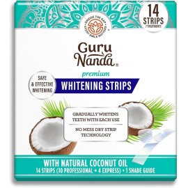 GuruNanda Teeth Whitening Strips - 7-Day Treatment with Non-Slip, Dry Strip Tech