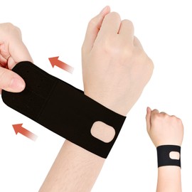 手首 サポーター 腱鞘 関節 固定 手首用サポーター 超薄型 軽量 吸汗速乾 二重加圧固定 スポーツ 家事 育児 パソコン/スマホ操作 男女兼用 (1, ブラック/S)