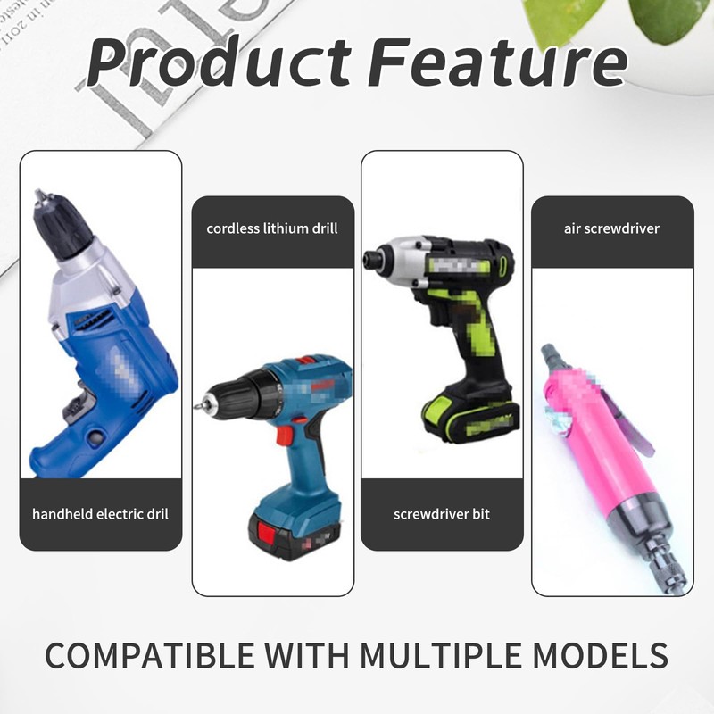 5PCS 1/4 Socket Driver Adapter Set, Black Drive Drill Impact