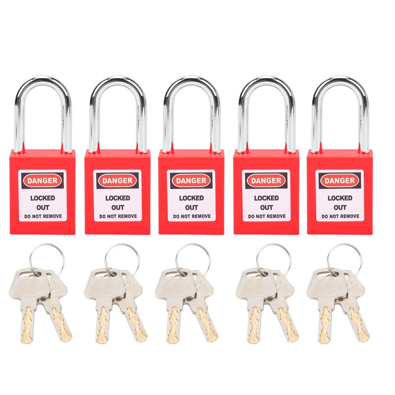 5 Sets 38mm Lockout Lock Insulation LOTO Nylon PA Steel