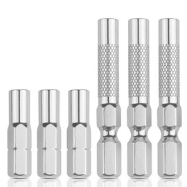 1/4 to 4mm Bit Adapter, 3 Pieces Hex Screw Driver Adapter Magnetic,Drill Extension Bit Holder, 6.35mm Outside to System 4mm Inside Bit Drill Extension Socket for Precision