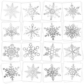 JUNEBRUSHS Winter Snowflake Glitter Silver Foil Temporary Tattoos, 120 Pcs Christmas Metallic Tattoo Sticker Decors 12 Styles Face Make up Stocking Stuffers Gift Filler Winter Wonderland Favors