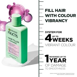 Garnier Fructis Hair Filler Acondicionador Reparador de Color Con Ceramida, Acondicionador Libre de Suavizante y Sulfato para Cabello Coloreado, 10.1 Fl Oz, 1 Recuento