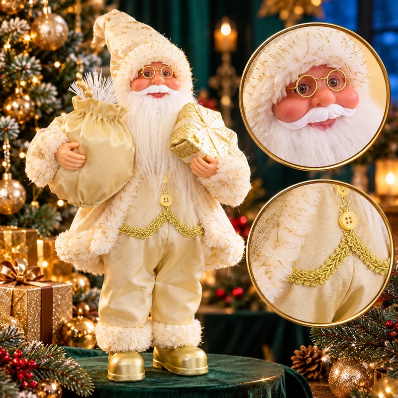 Santa Claus Plush Doll for Christmas Decor – 30cm Festive