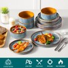 vancasso ONION Ceramic Plates and Bowls Sets, 12 Pieces Blue