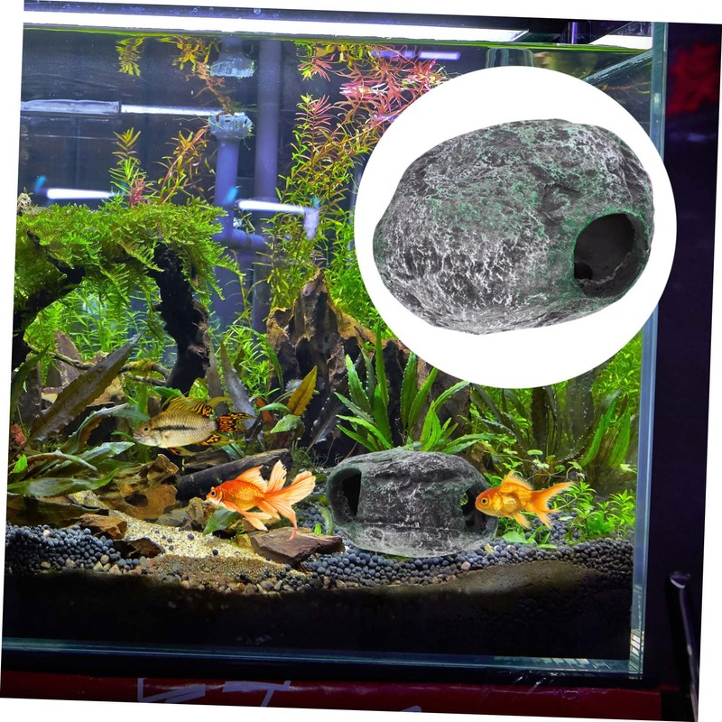 Kisangel Realistic 1pc Aquarium Cave Ornament Fish Tank Accessories Stone