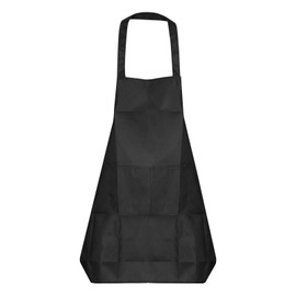 QUARKZMAN Kitchen Cooking Aprons Polyester Art Aprons Potter's Apron Waterproof Artist Painting Apron with 2 Pockets for Home Catering Crafts Garden BBQ Black, black