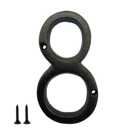 TripDock 5.5 Inch House Number, Metal Address Number, Decoration Door, Street, Mailbox, Home, Easy to Install, Black Brown (Number 8)