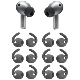 Rqker Ear Hooks Compatible with Galaxy Buds 3 Pro SM-R630N, 6 Pairs Silicone Anti Slip Replacement Earbuds Hooks Earhooks, Compatible with Galaxy Buds 3 Pro SM-R630N 6 Pairs Gray