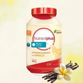 Nutravit Plus Red Bote 425 Gr Bajo En Azucar Vainilla -Suplemento Alimenticio Para Adultos -Fórmula Con 27 Vitaminas Y Minerales -Endulzado Con...    
