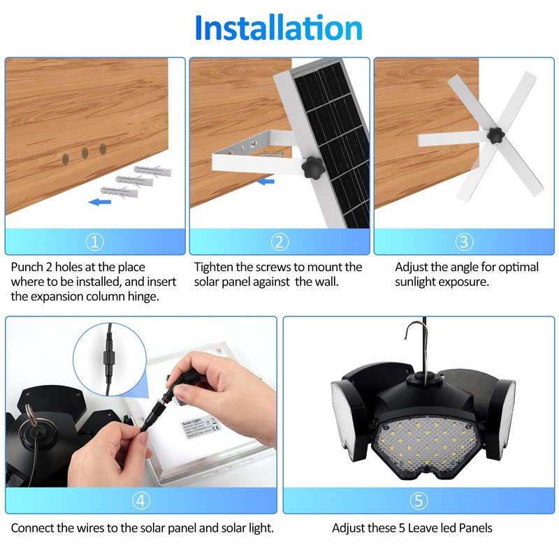 TSUNESLUX Solar Shed Light Motion Sensor Lights Outdoor IP65 Waterproof