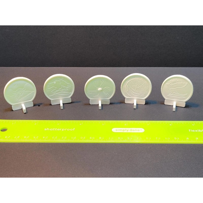 Plastic Game Piece Set - 5 Unique Game Pieces /