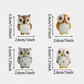 NOIAFZY 7Pcs Enchanting Owl Glow-in-The-Dark Resin Miniature Garden Ornaments and Handcrafted Resin Owl Set Fairy Tale Accessories Garden Decor Indoor Outdoor Ornaments