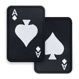 Ace of Spades Patch - Patches for Backpacks - Morale Patch - Patches for Jackets - Tactical Patches - Patches for Clothes - Backpack Patches - Hook and Loop Patches 2x3 inches 2Pcs (Olive) (Black)
