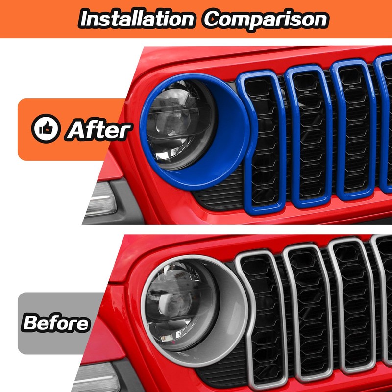 JeCar Grill Inserts for Jeep Wrangler JL JLU 2024+ Grill