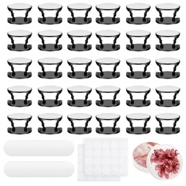 ULENDIS 30 Pieces Collapsible Blank Sublimation Phone Holders, Cell Phones Grip Holder Included 30 Sublimation Aluminum Sheets, Adhesive Finger Expanding Stand Holder with 30 Double-Sided Tape(Black)