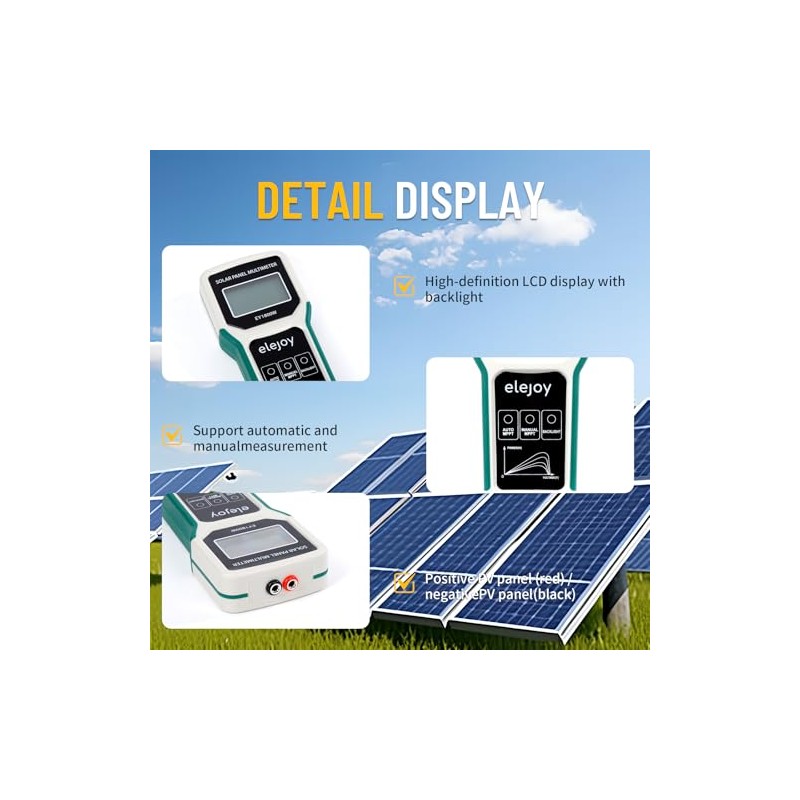 1800W Probador de Panel Solar MPPT Multimetro Fotovoltaico y Medidor