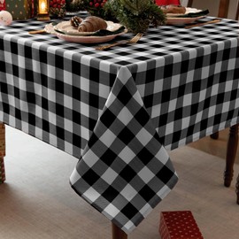 Essifunia Waterproof Checkered Tablecloth Fabric - Rectangle 58x84 Inch Classic Gingham Buffalo Plaid Table Cloth for Indoor/Outdoor Use - Washable Table Cover for Kitchen, BBQs, and Parties