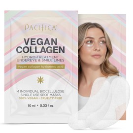 Pacifica Undereye & Smile Mask Set – Vegan Collagen Hydro Treatment with Hyaluronic Acid, Hydrating for Dark Circles, Dry & Combination Skin, Vegan & Cruelty-Free, 4 Pieces