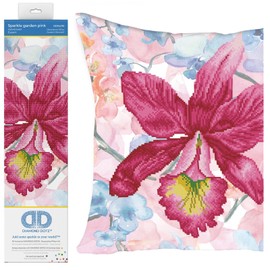 DIAMOND DOTZ ® - Sparkle Garden Pink, Pillow, Partial Drill, Round Dotz, Diamond Painting Kits, Diamond Art Kits for Adults, Diamond Dotz Art, Diamond Art, Diamond Dotz Kits, 17.7"x17.7"