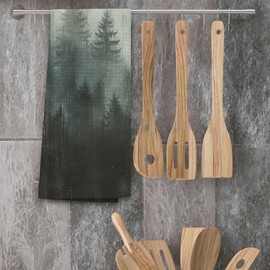 TNUW Green Forest Woodland Kitchen Towels 24X16 Inch Decorative Dish Towels for Kitchen, Kitchen for Mountain Woodland Decor,Forest Green Decor Kitchen Gifts for Women,Spring Decor Towels