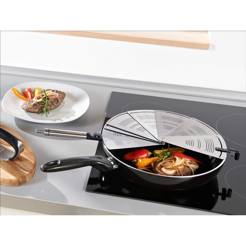 Leifheit ProLine series foldable splash guard, made of stainless steel,