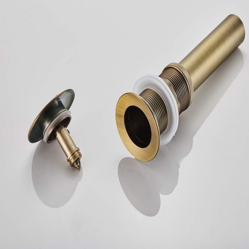 Engraved Antique Brass Pop Up Bathroom Sink Drain Strainer Stopper