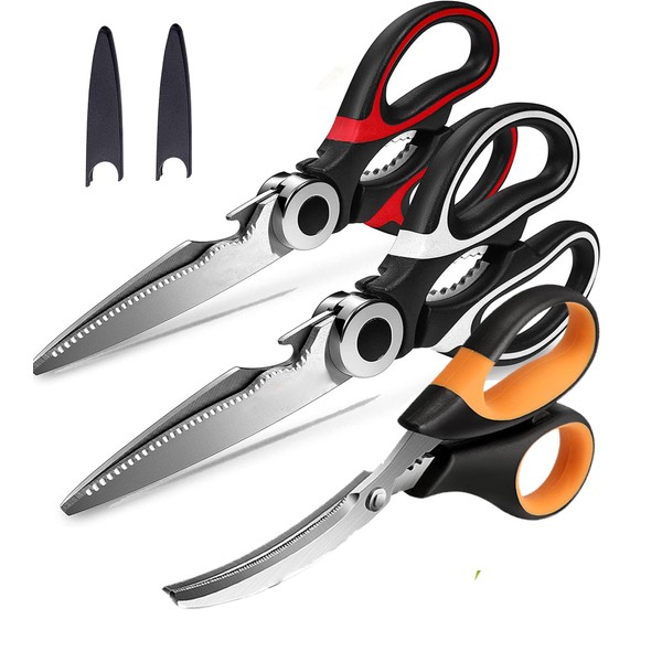 Kitchen Scissors Set 3 Pack, Kitchen Shears Heavy Duty Stainless